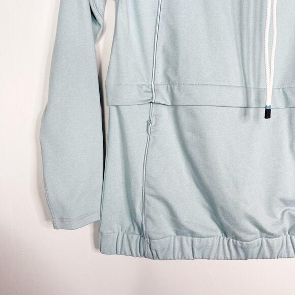 T by Talbots P Salt Blue Heather On The Move Drawstring Cowl Neck Top Pullover - Picture 4 of 10